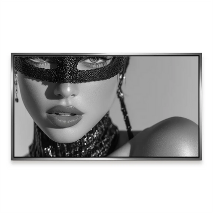 Stylish woman wall art in a monochrome scheme suitable for contemporary bedrooms or living spaces.