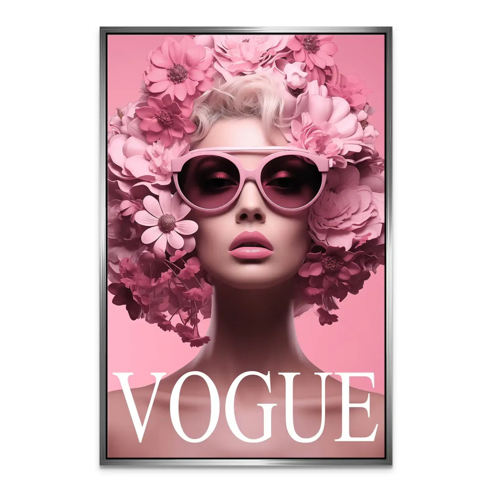 Floral Pink Vogue Canvas Print - Glam Wall Art for Modern Rooms - Image 6