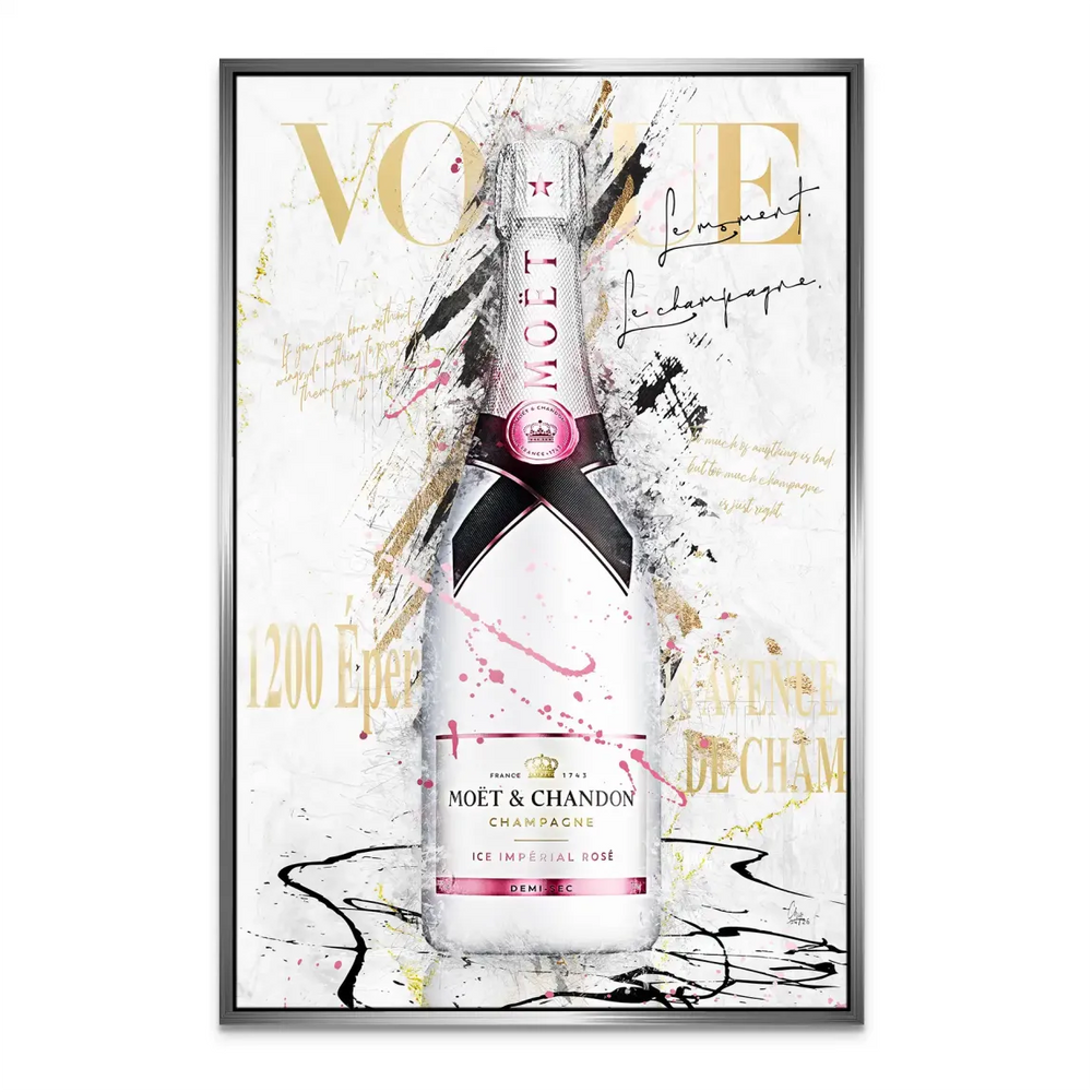Gold foil accents highlighting elegance in glam wall art