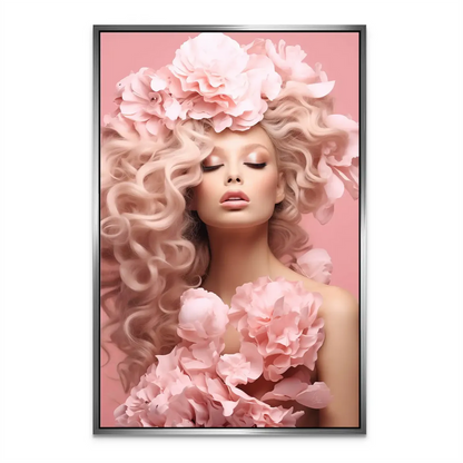 Dramatic canvas portrait for dressing rooms and luxury home decor.
