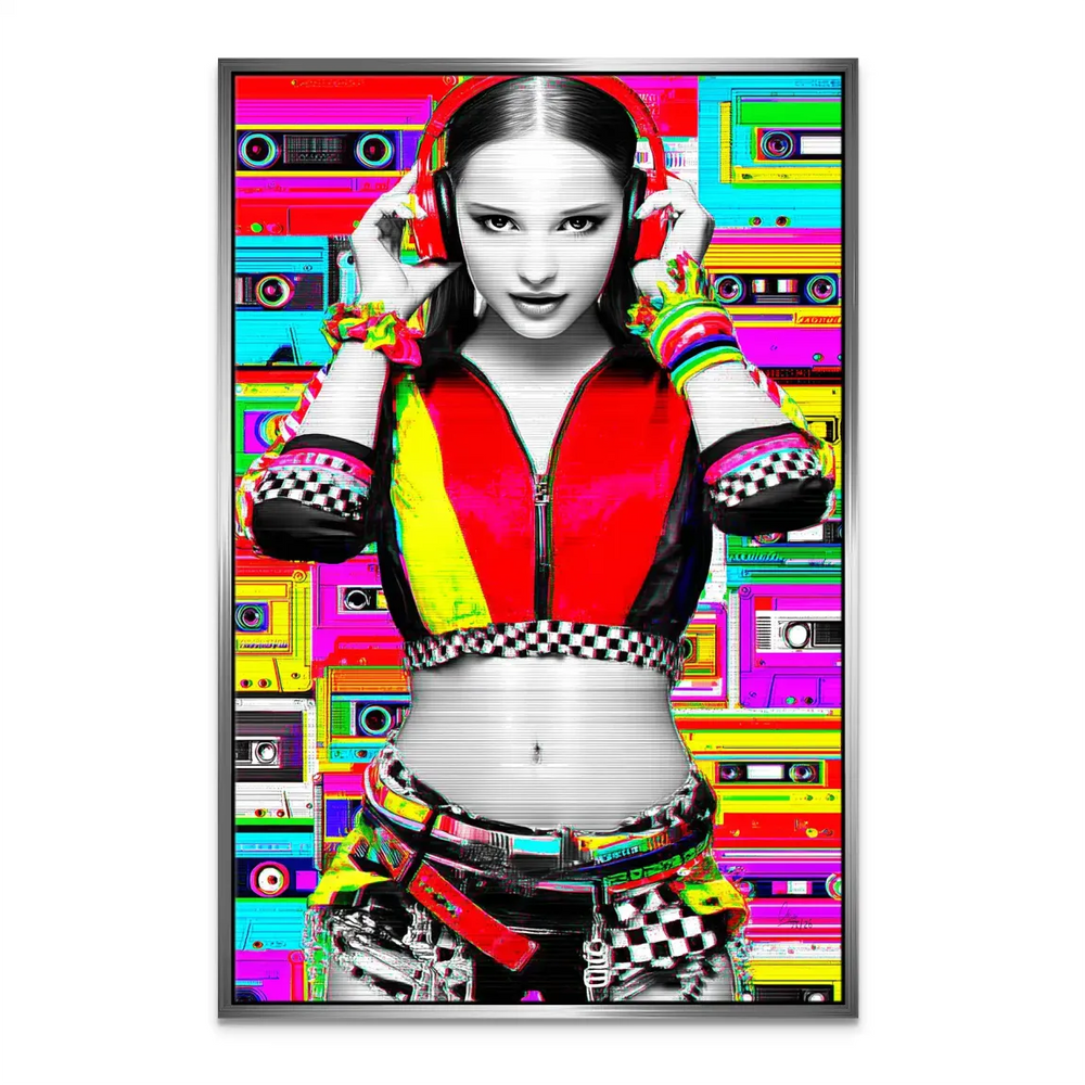 Retro DJ Girl Canvas Artwork - Vintage 80s Style Wall Art - Image 7