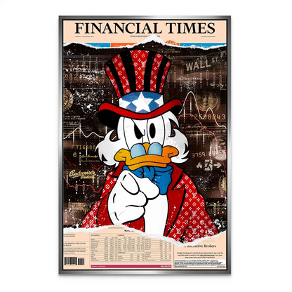 Scrooge McDuck Financial Times Canvas Art - Pop Art Wall Decor - Image 6