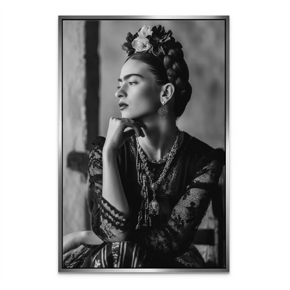 Frida's Longing: Black & White Frida Kahlo-Inspired Wall Art - Image 8