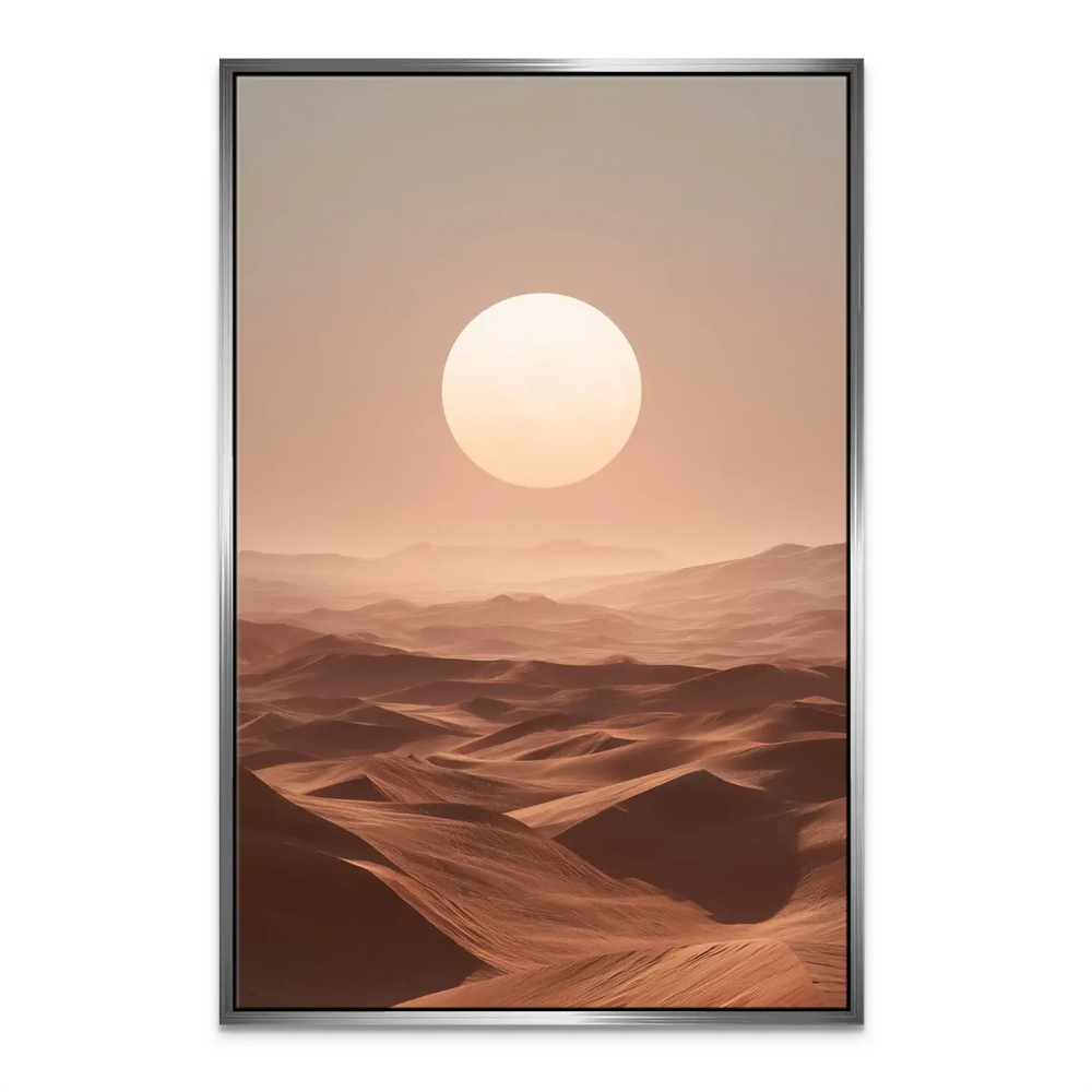 Calm, balanced desert landscape with the central glowing orb as focal point.
