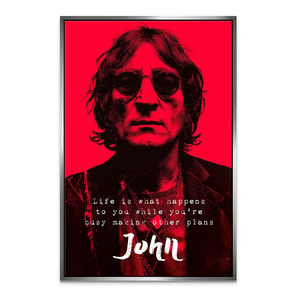 Modern Lennon wall decor with iconic round sunglasses