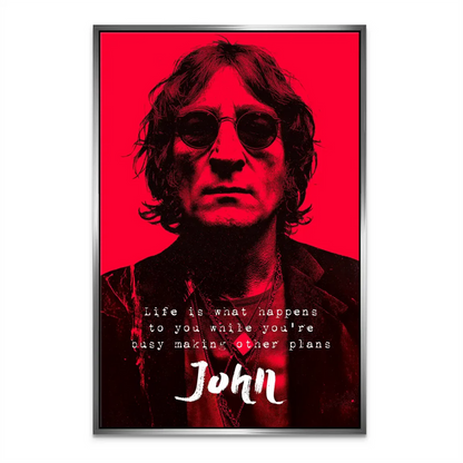 Modern Lennon wall decor with iconic round sunglasses