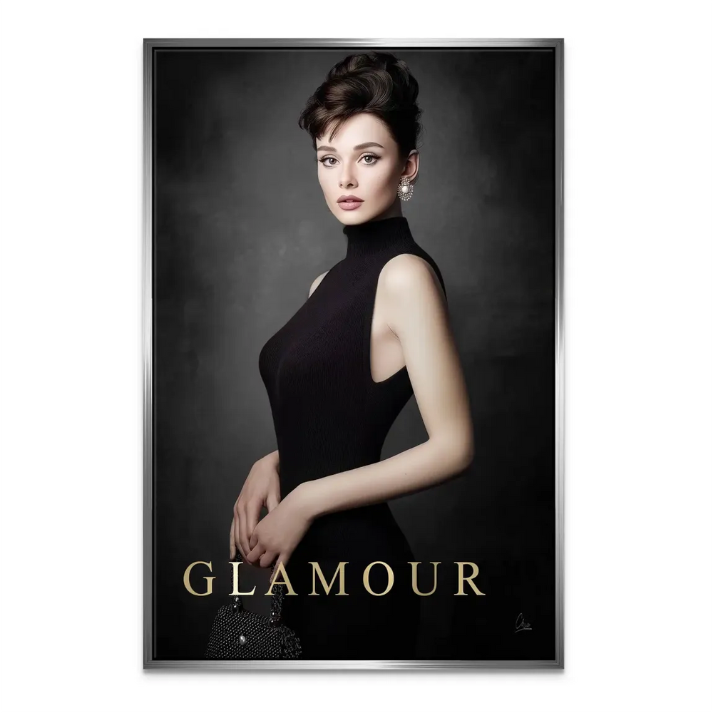 Black and gold color palette creates a luxurious statement piece