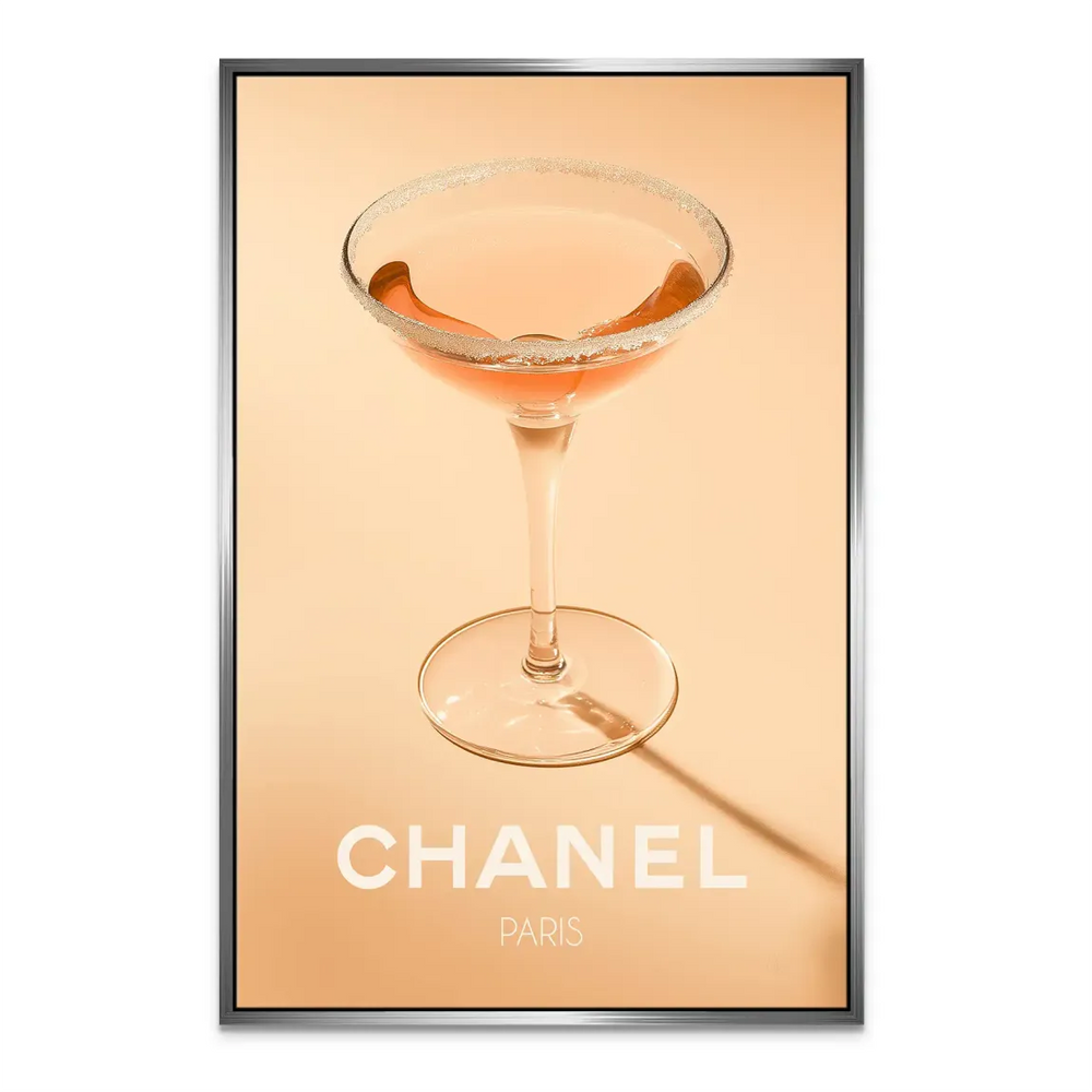 Warm peach backdrop enhancing glamorous mood for living room decor