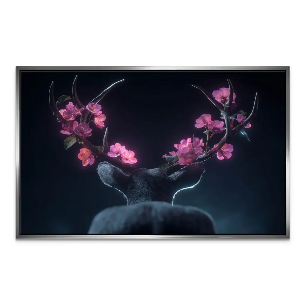 Blossom Deer Canvas Art – Cherry Blossom Antlers Wall Art - Image 7