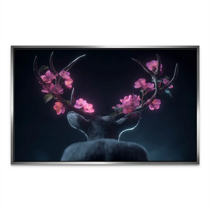 Blossom Deer Canvas Art – Cherry Blossom Antlers Wall Art - Image 7