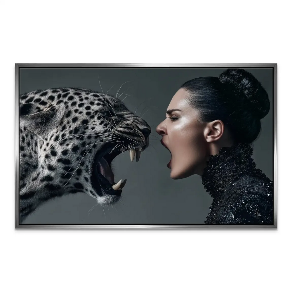 Wild Leopard Woman Canvas Picture – Modern Wall Art - Image 6