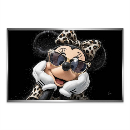 Minnie Mouse Chic Spark Canvas Wall Art Glam Leopard Bow - Image 6