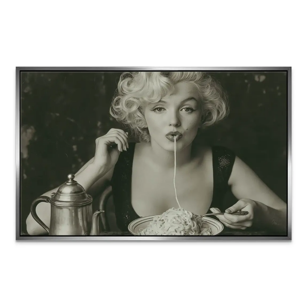 Marilyn Pasta Canvas Picture – Vintage Hollywood Wall Art - Image 5