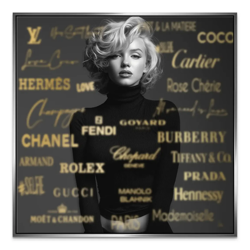 Chic minimalist Marilyn Monroe canvas print suitable for living rooms and offices.