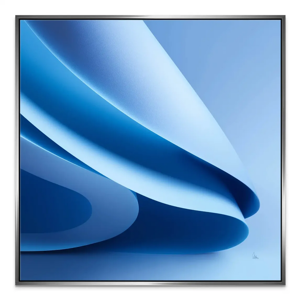 Blue-toned abstract wall art ideal for office spaces.