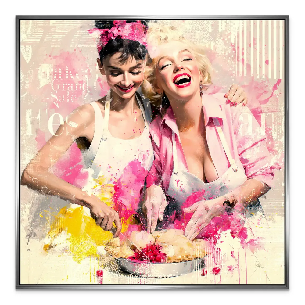 Celebrity-inspired canvas print blending classic glamour with street-art energy.