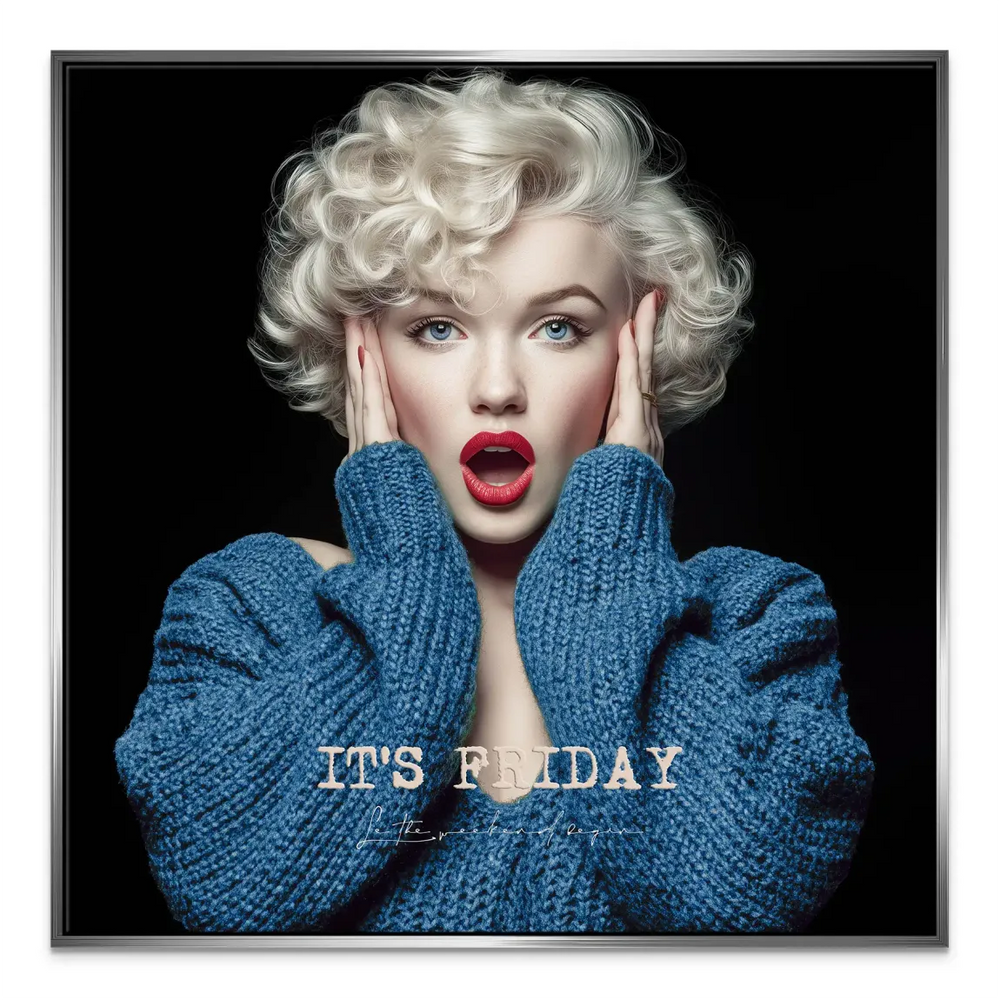 Marilyn Monroe It's Friday Wall Art – Glam Pop Art Canvas Portrait - Image 6