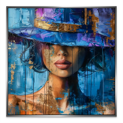 Paint drips and dynamic brushwork creating a modern expressionist feel