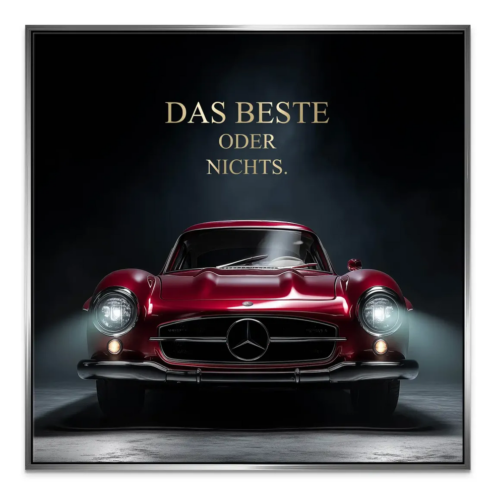 Mid-century inspired Mercedes 300SL wall art with premium automotive look.