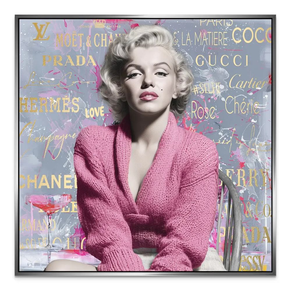 Glamorous retro Hollywood meets contemporary graffiti art style