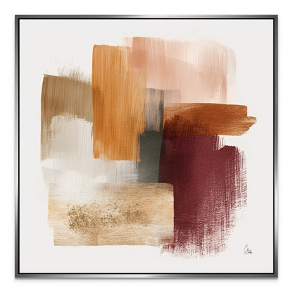 Serene abstract canvas print with rich earthy colors