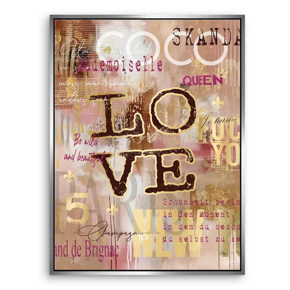Urban-chic canvas art blending street-art influence with fashion aesthetics