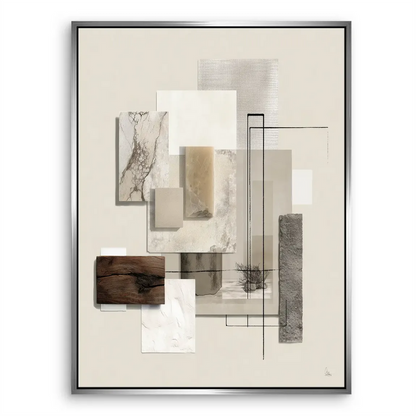 Textured depth through marble-like veining and tactile materials