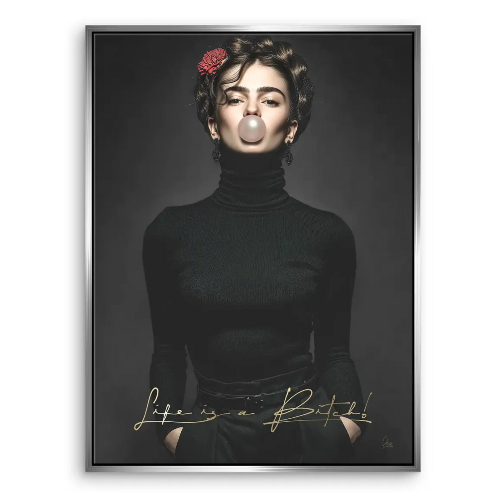 Modern minimalist wall art featuring Frida Kahlo-inspired rebel canvas in urban chic style