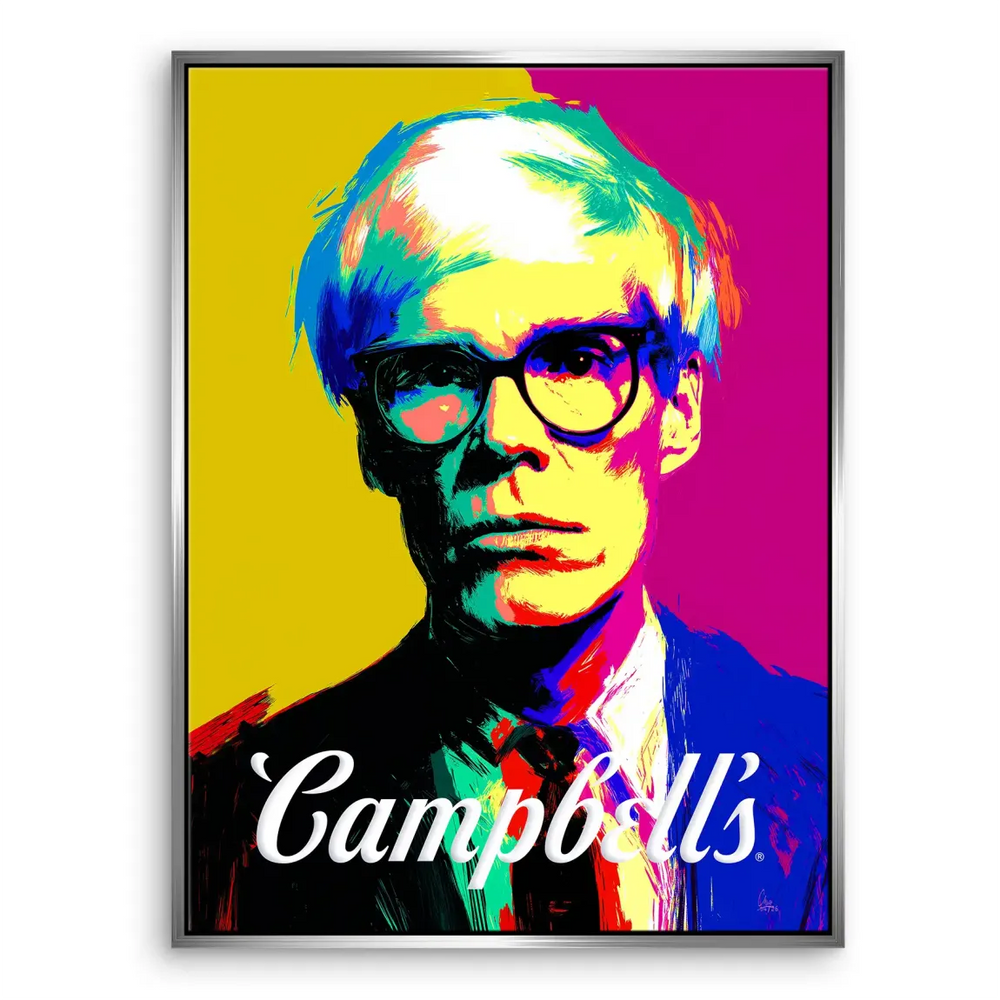 Abstract Campbell's soup can pop art print on canvas for living rooms and studios