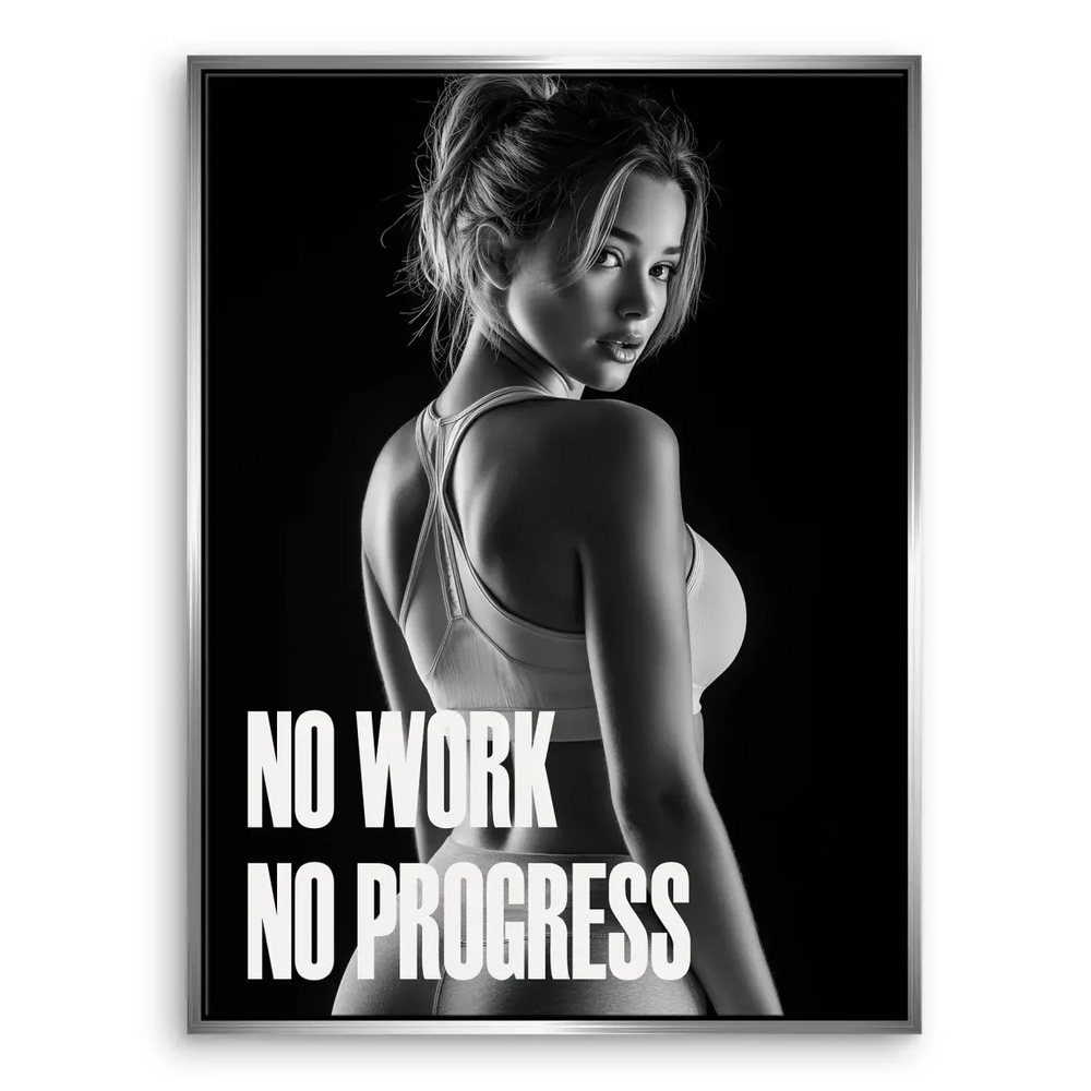 Progress Training Canvas Print - Black & White Motivational Wall Art - Image 8