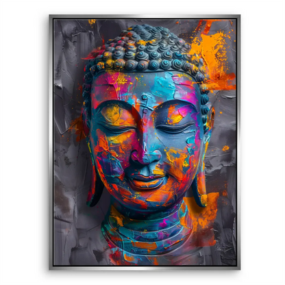 Meditative Buddha artwork in contemporary style for living room decor.