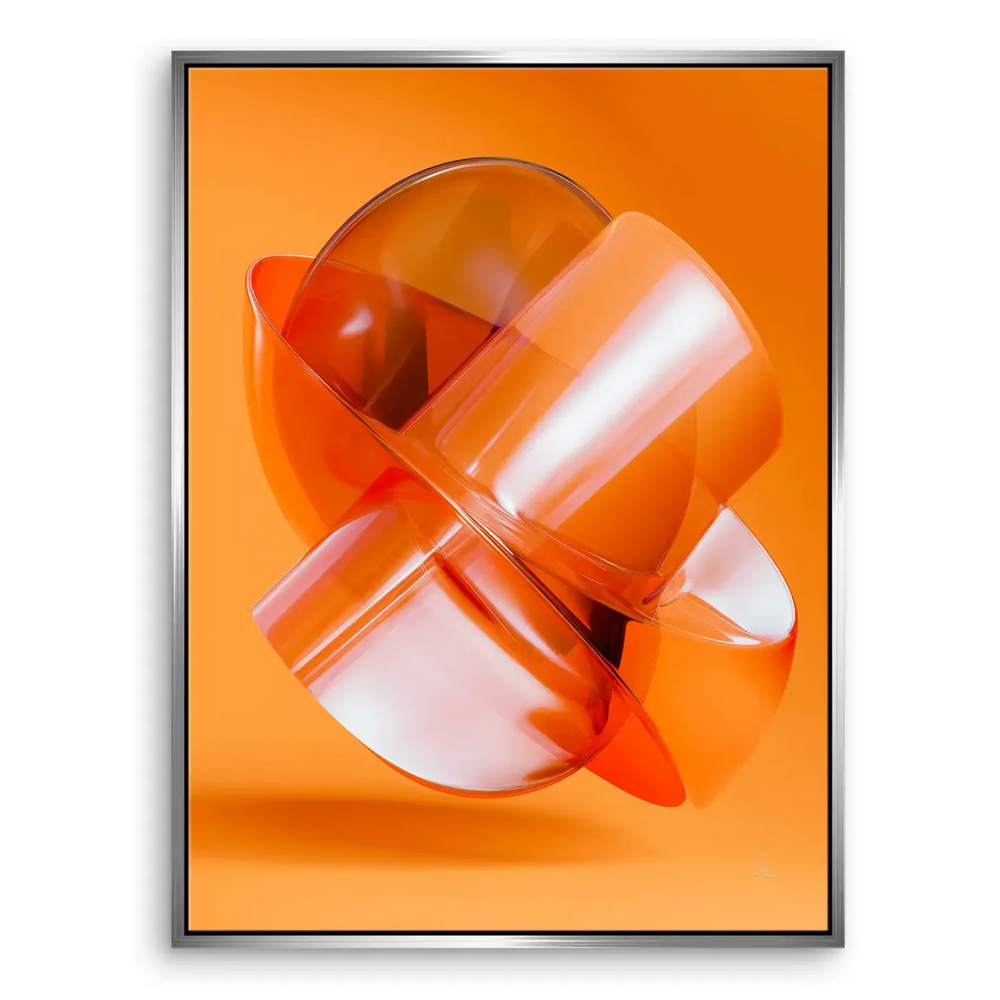 Orange Amber Abstract Canvas Wall Art - Modern Expression - Image 7
