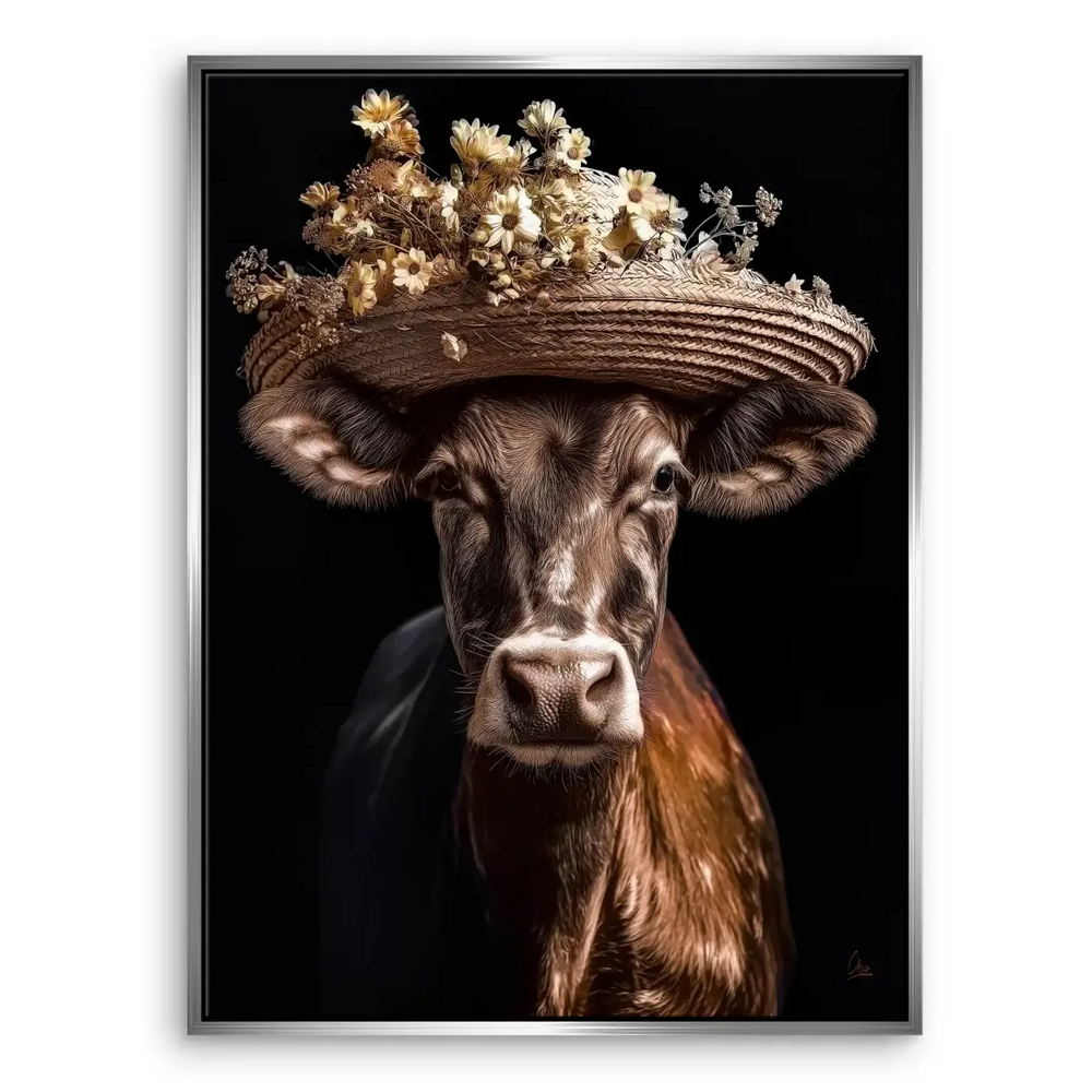 Farmhouse style cow wall decor suitable for living room or bedroom