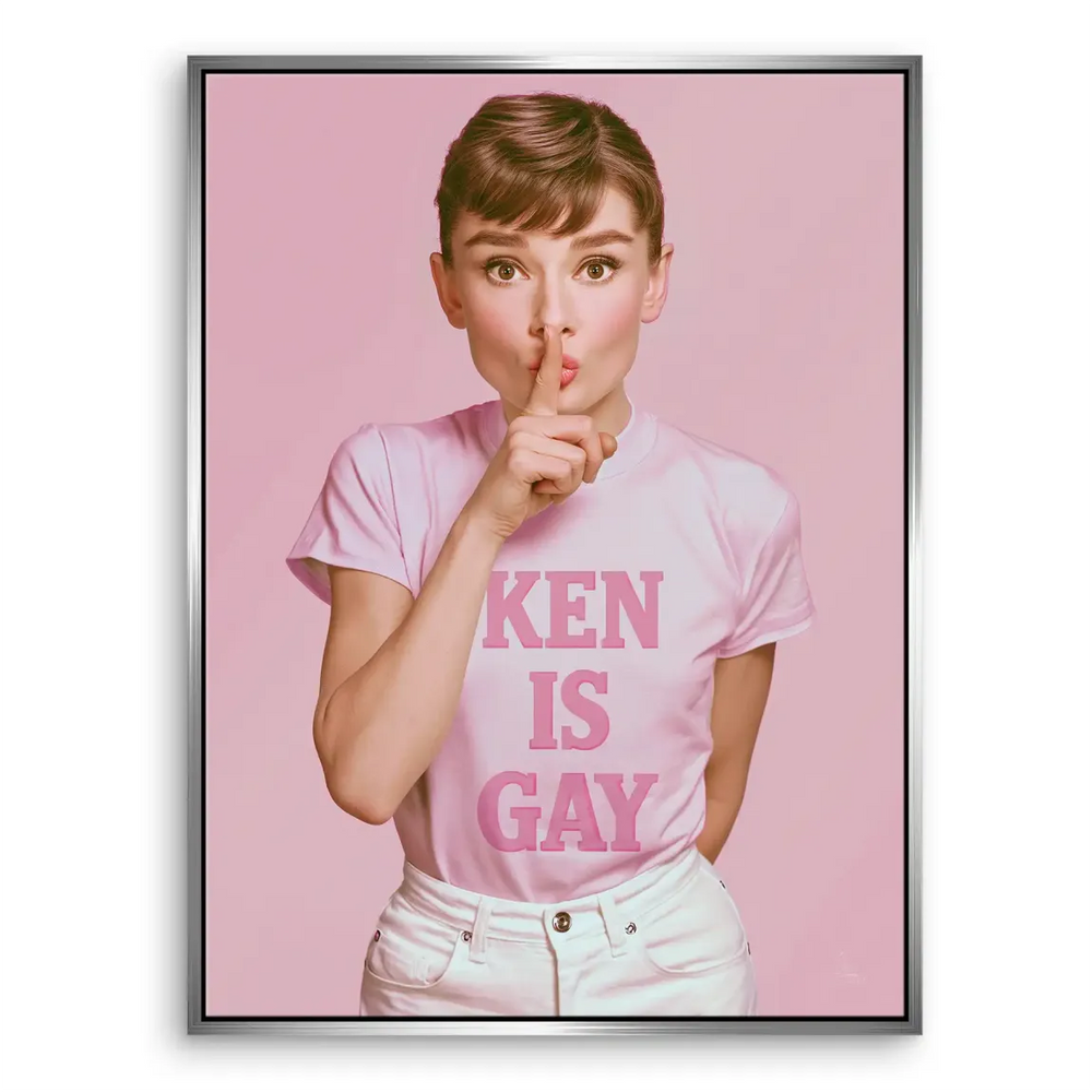 Audrey Hepburn Ken is Gay canvas print - pink pop art wall decor - Image 7