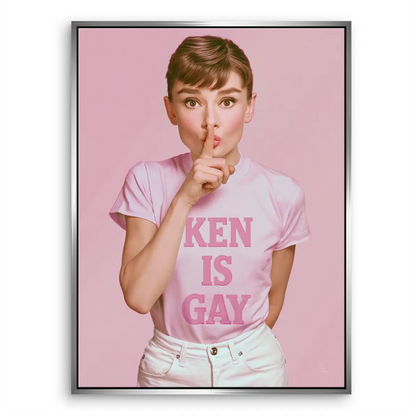 Audrey Hepburn Ken is Gay canvas print - pink pop art wall decor - Image 7