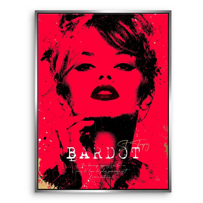 High-contrast red and black canvas print with dramatic design