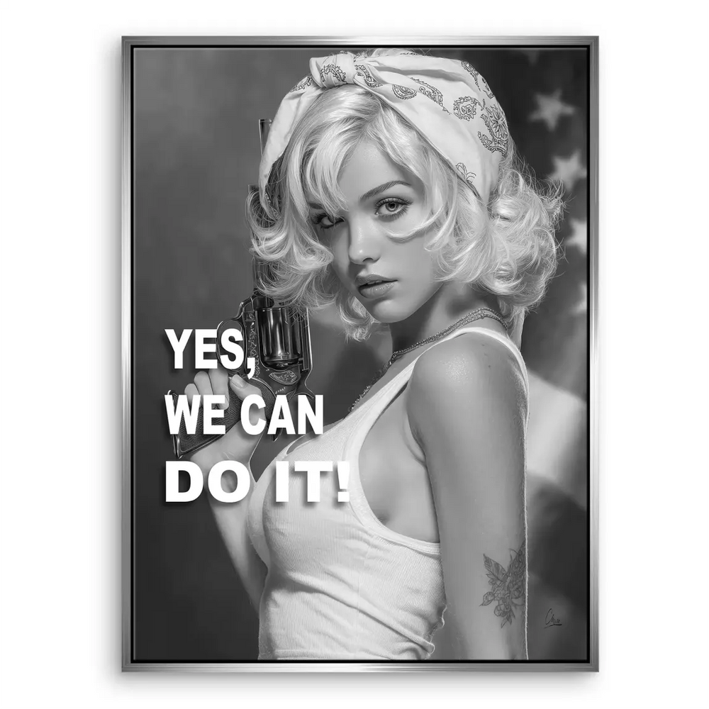 Retro-feminist wall art suitable for office or bedroom decor