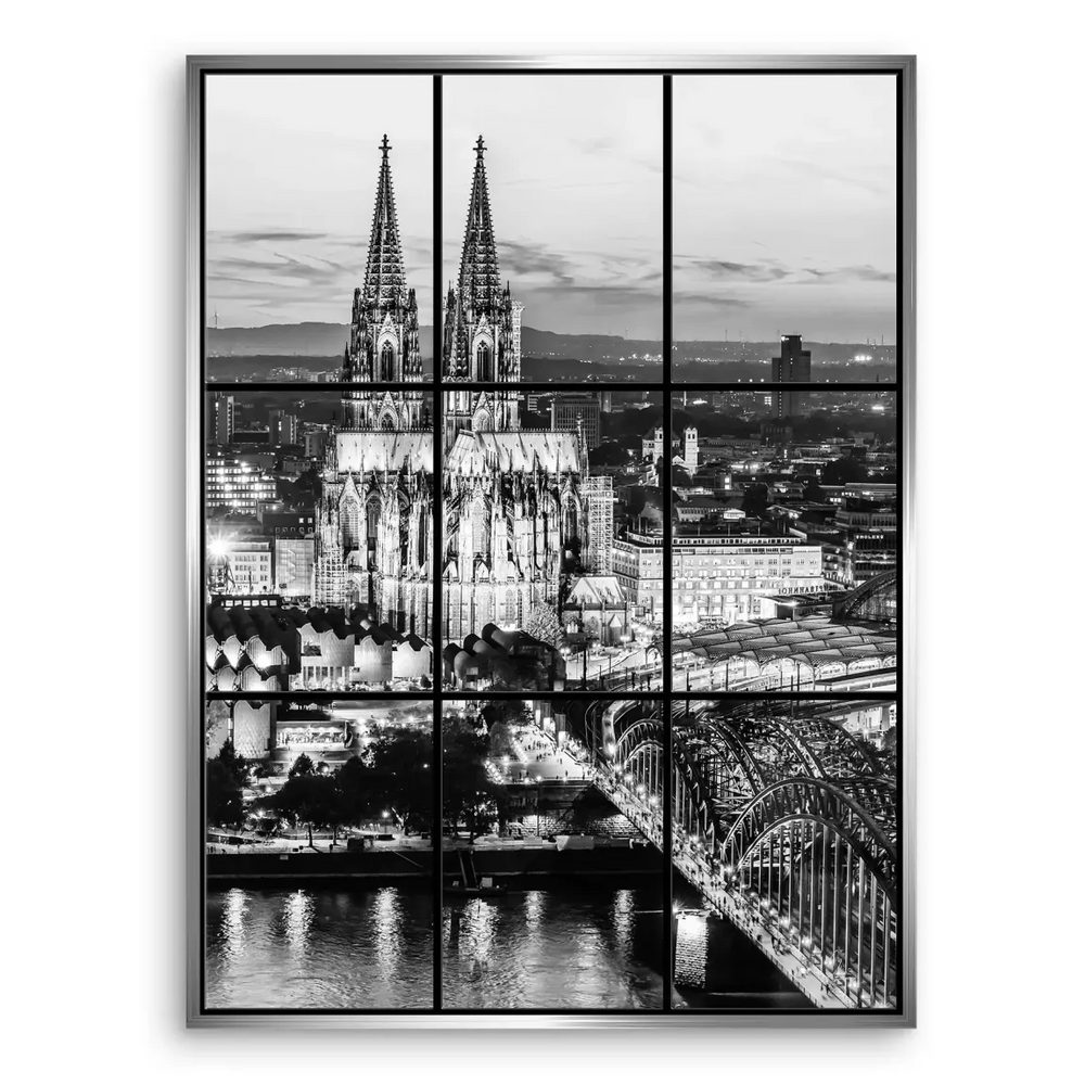 Nine-panel grid artwork with modern, minimalist appeal.