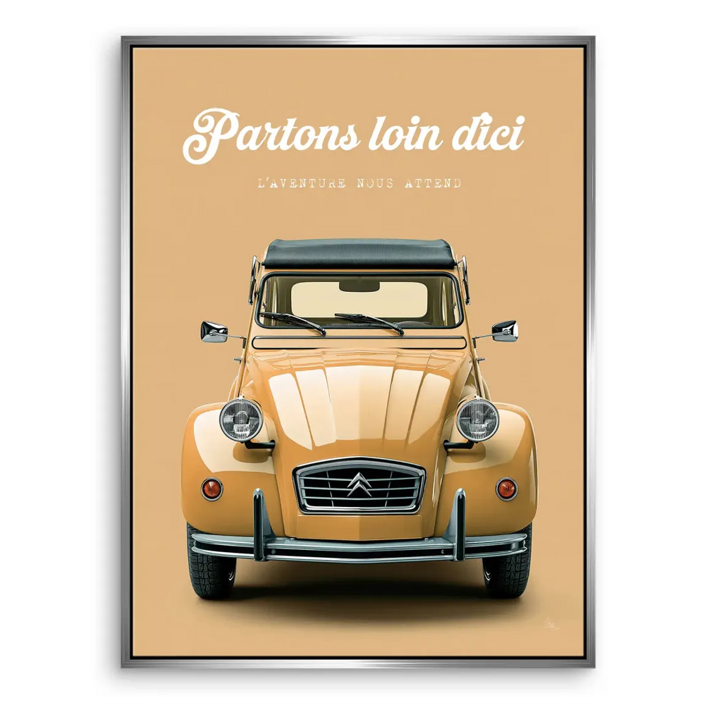 Vintage European car artwork for Scandinavian or eclectic interiors