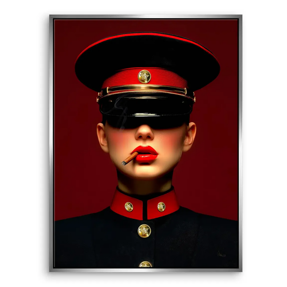Russian Girl Canvas Art — Fashion Wall Art with Military Chic - Image 7