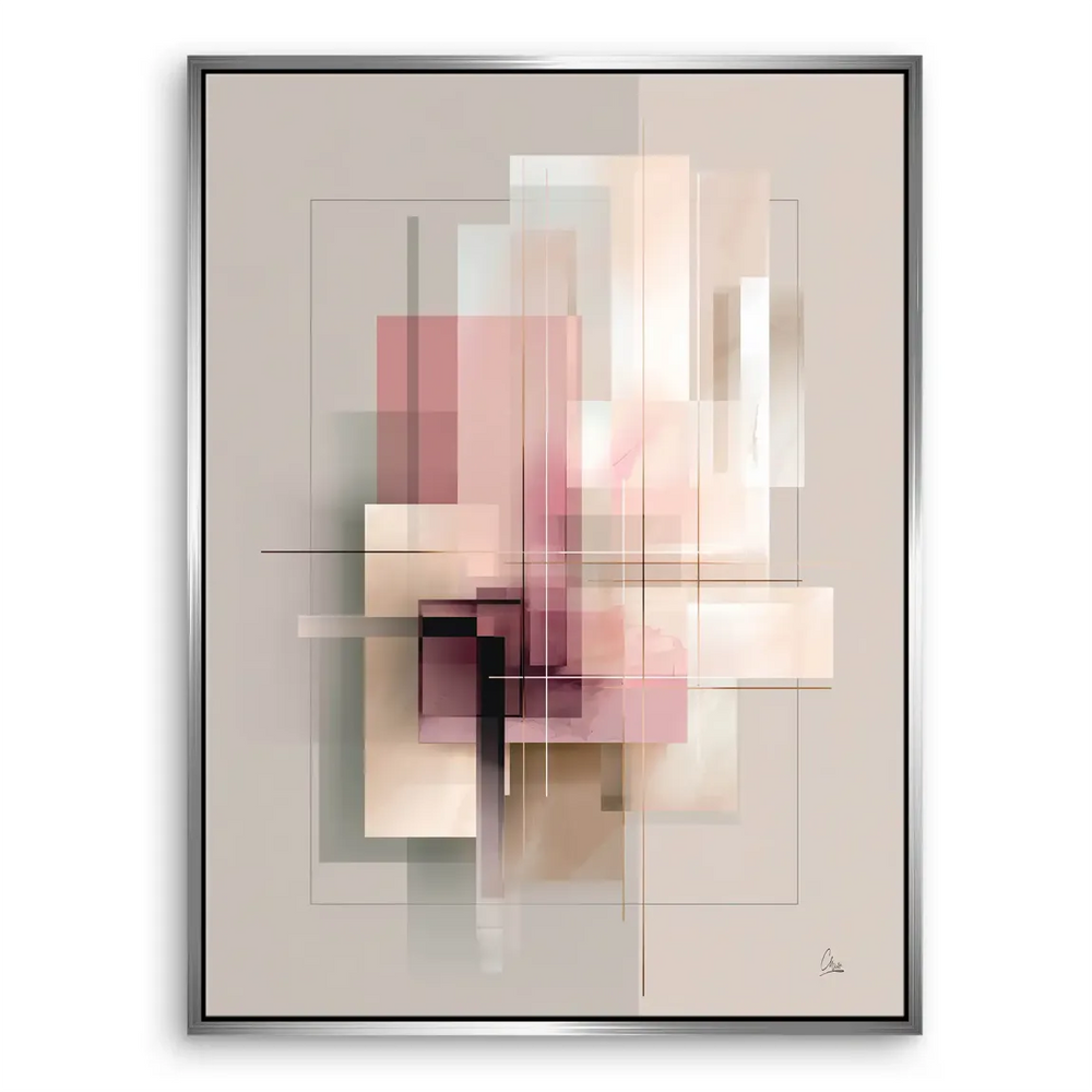 Living room wall decor in a calm neutral palette