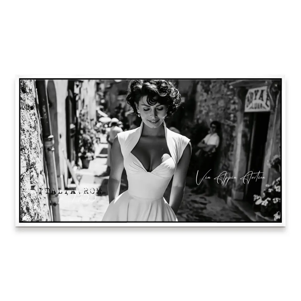 Sophia Loren Rome Canvas Portrait - Vintage Black and White Wall Art - Image 5