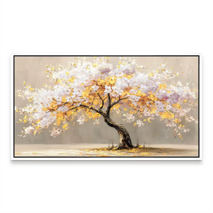 Overall canvas in a serene floral wall art composition designed for living rooms.