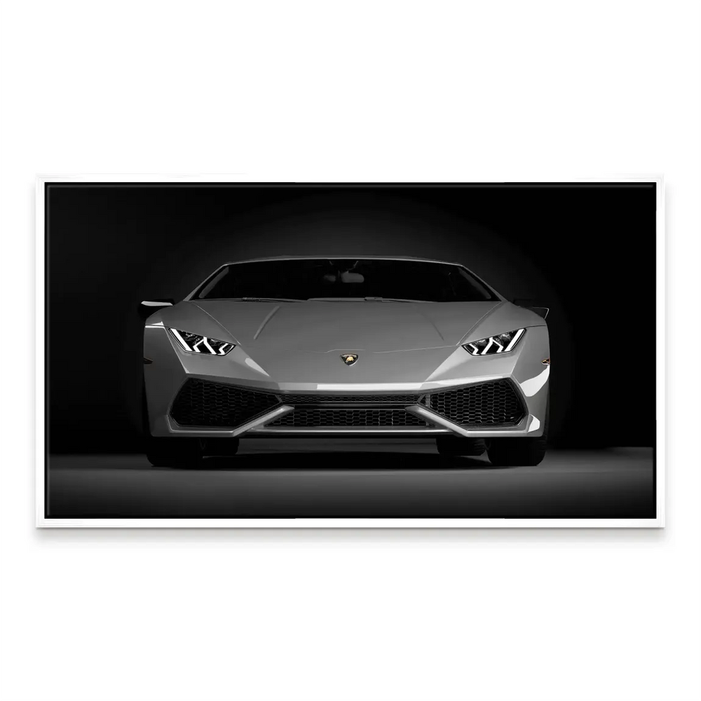 Additional view of Midnight Lambo Vision canvas art showcasing the streamlined silhouette.