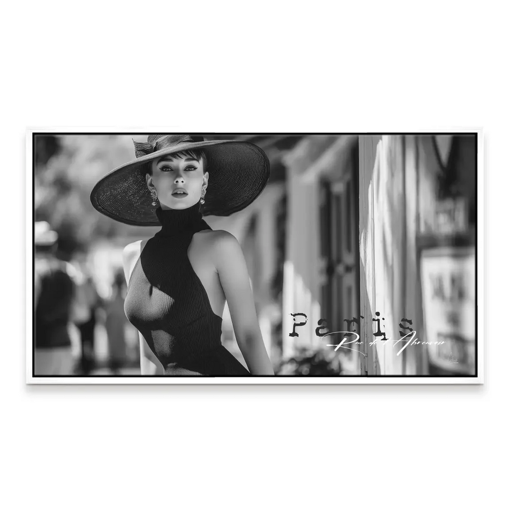 Vintage-inspired fashion art celebrating Parisian style and timeless elegance on canvas.