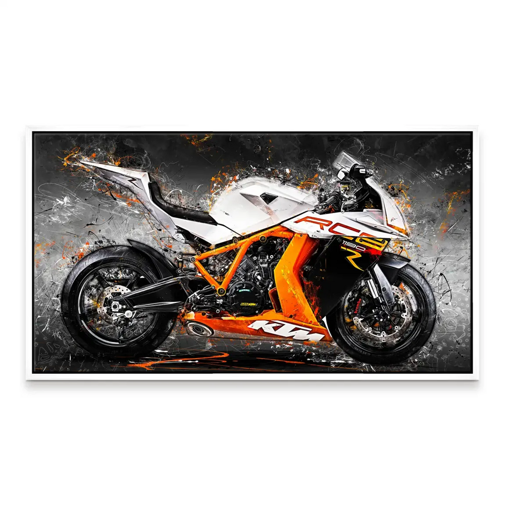 Statement canvas art ideal for man caves, garages, or offices with bold motorcycle imagery.