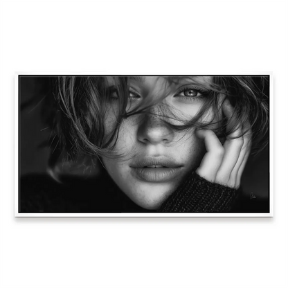 Timeless wall art: intimate portrait with soft light and expressive eyes