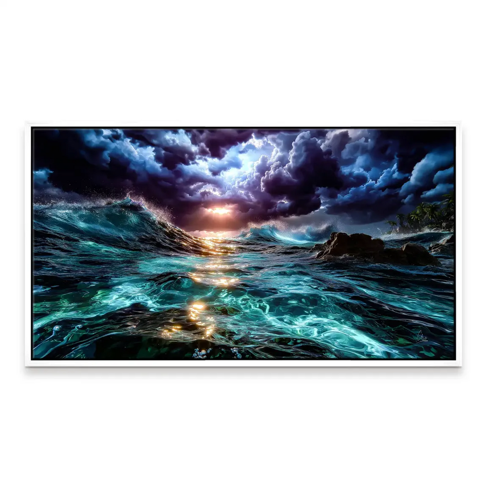Overall seascape highlighting dramatic natural power for modern interiors.