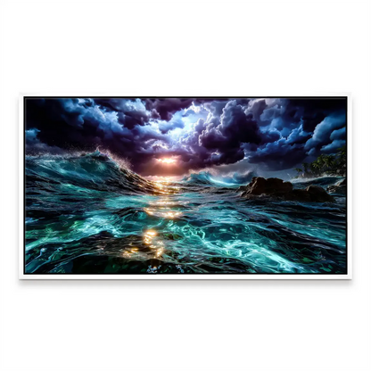 Overall seascape highlighting dramatic natural power for modern interiors.