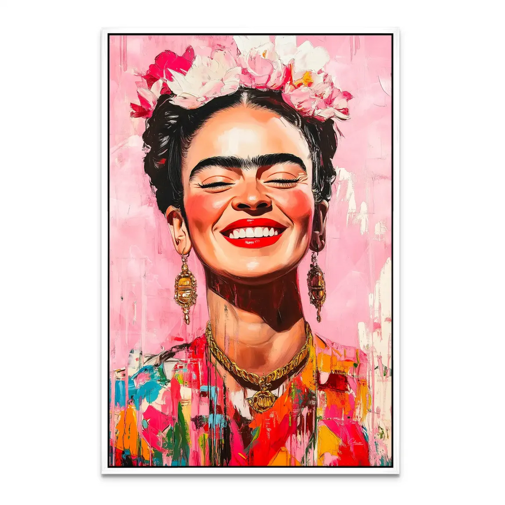 Frida Kahlo Happy Smile Canvas Picture - Wall Art - Image 8